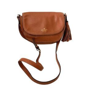 Kate Spade Adelaide Street McCall Brown Saddle Bag Crossbody Tassel
